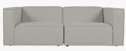 2 deler m/armlene grå - 220x93x73 cm