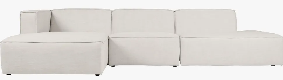 3 deler m/åpen ende høyre natur - 338x153x73 cm