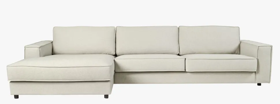 3 seter med sjeselong venstre natur - 315x156x79 cm