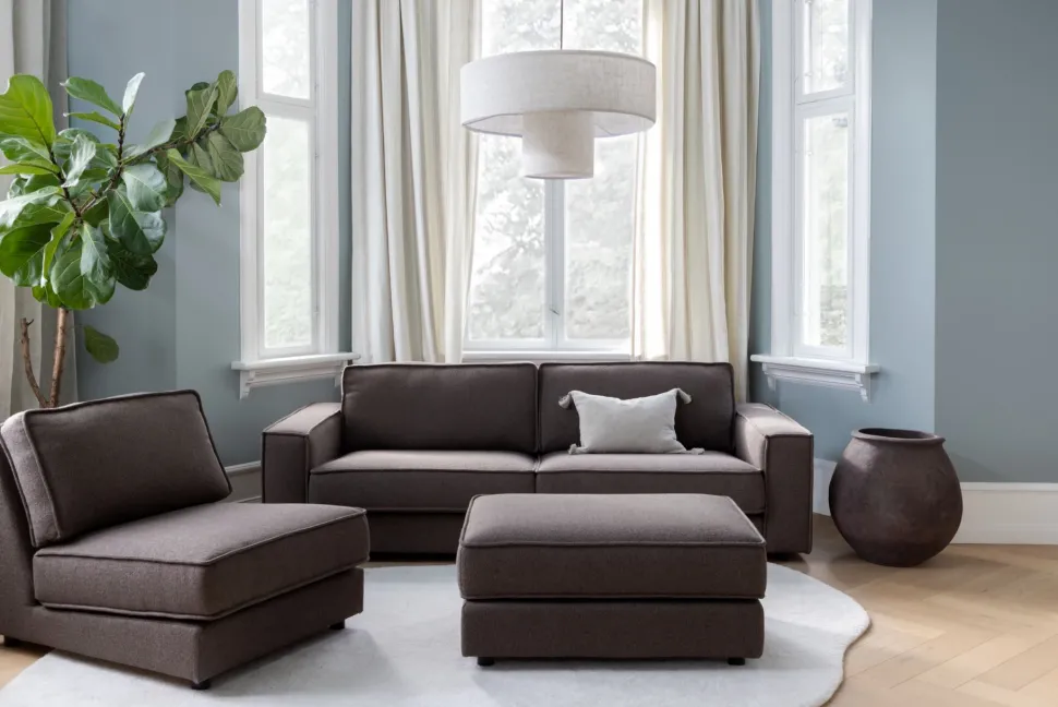 3 seter sofa brun - 222x95x79 cm