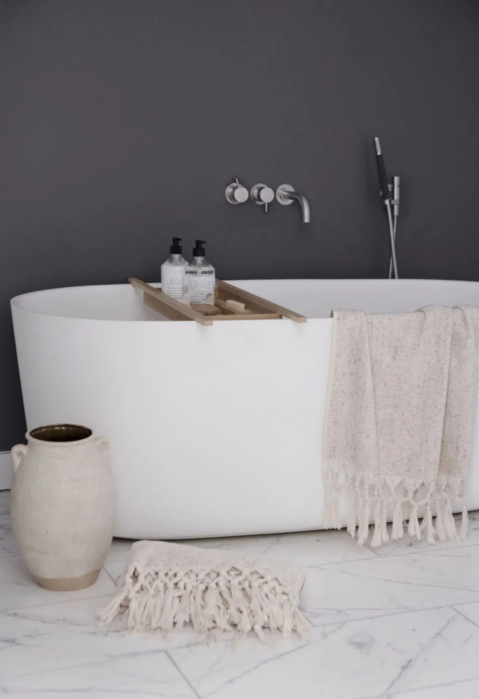 Badehåndkle beige - 50x70 cm
