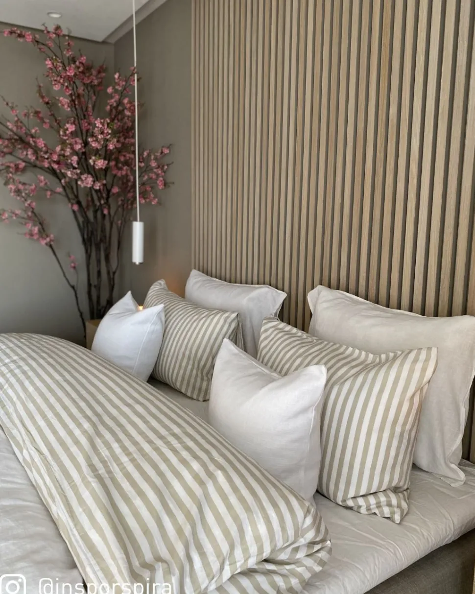 Bomull sengesett beige - 140x200 cm