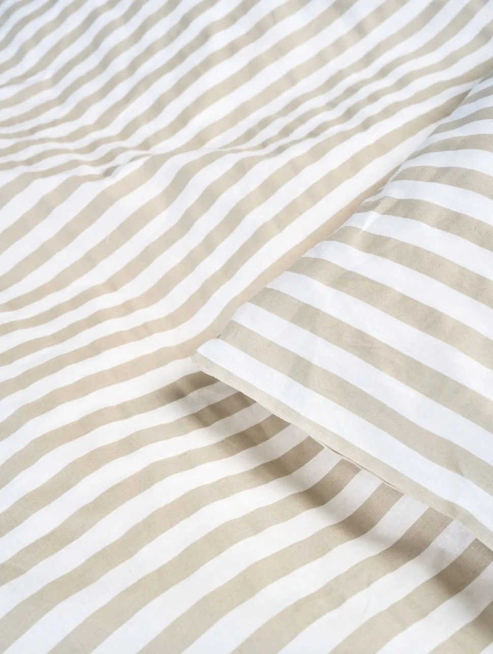 Bomull sengesett beige - 140x200 cm