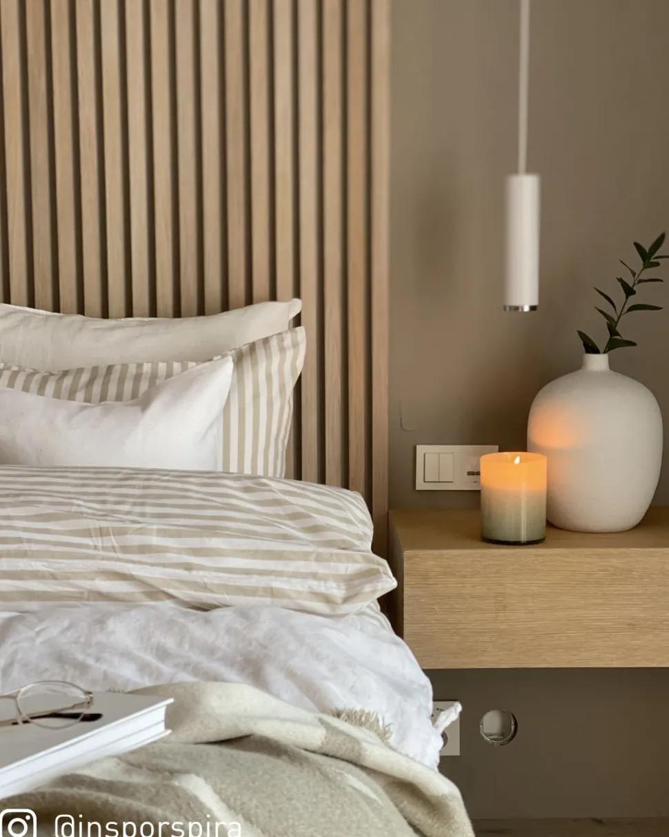 Bomull sengesett beige - 140x200 cm