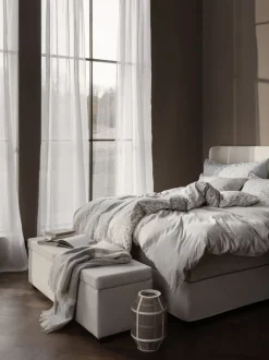 Bomull sengesett beige - 140x200 cm