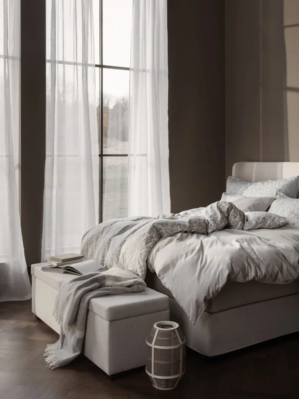 Bomull sengesett beige - 140x200 cm