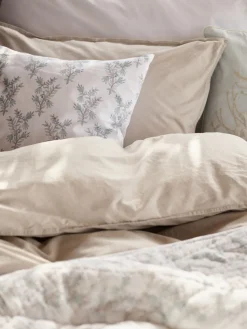 Bomull sengesett beige - 140x200 cm