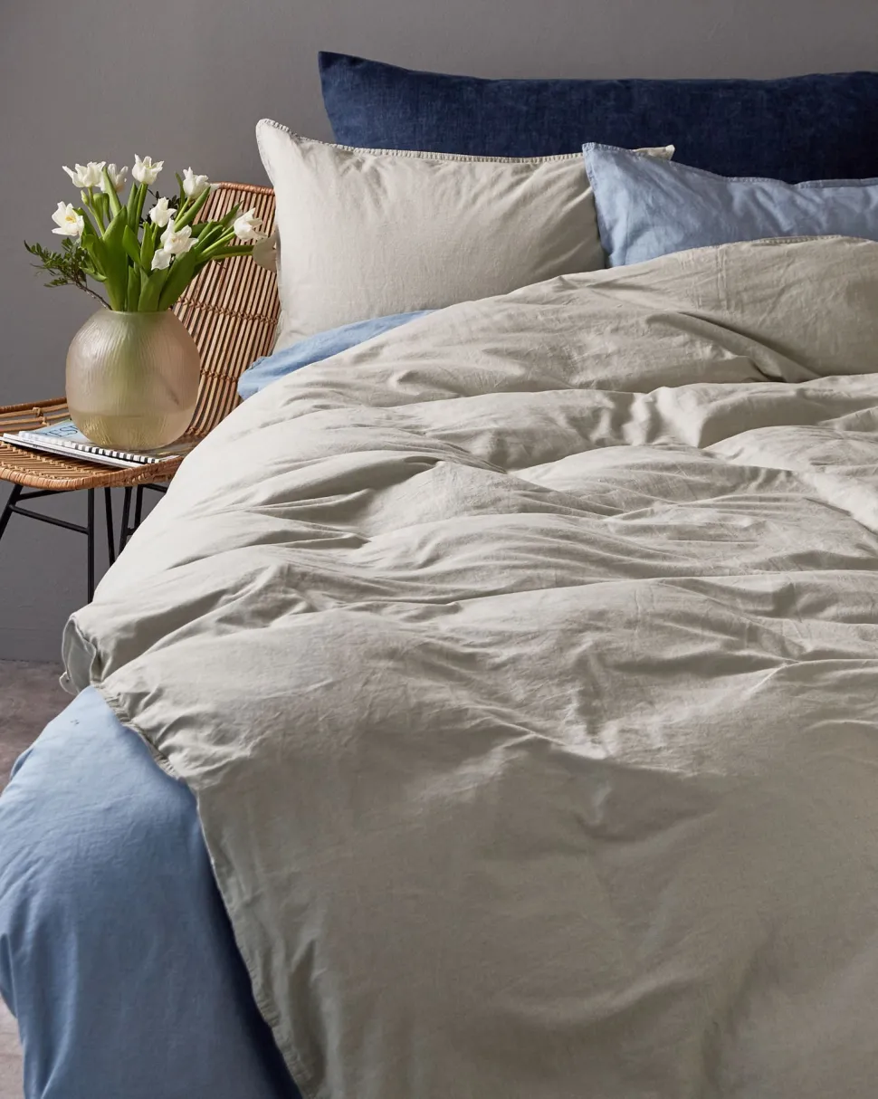 Bomull sengesett beige - 140x200 cm