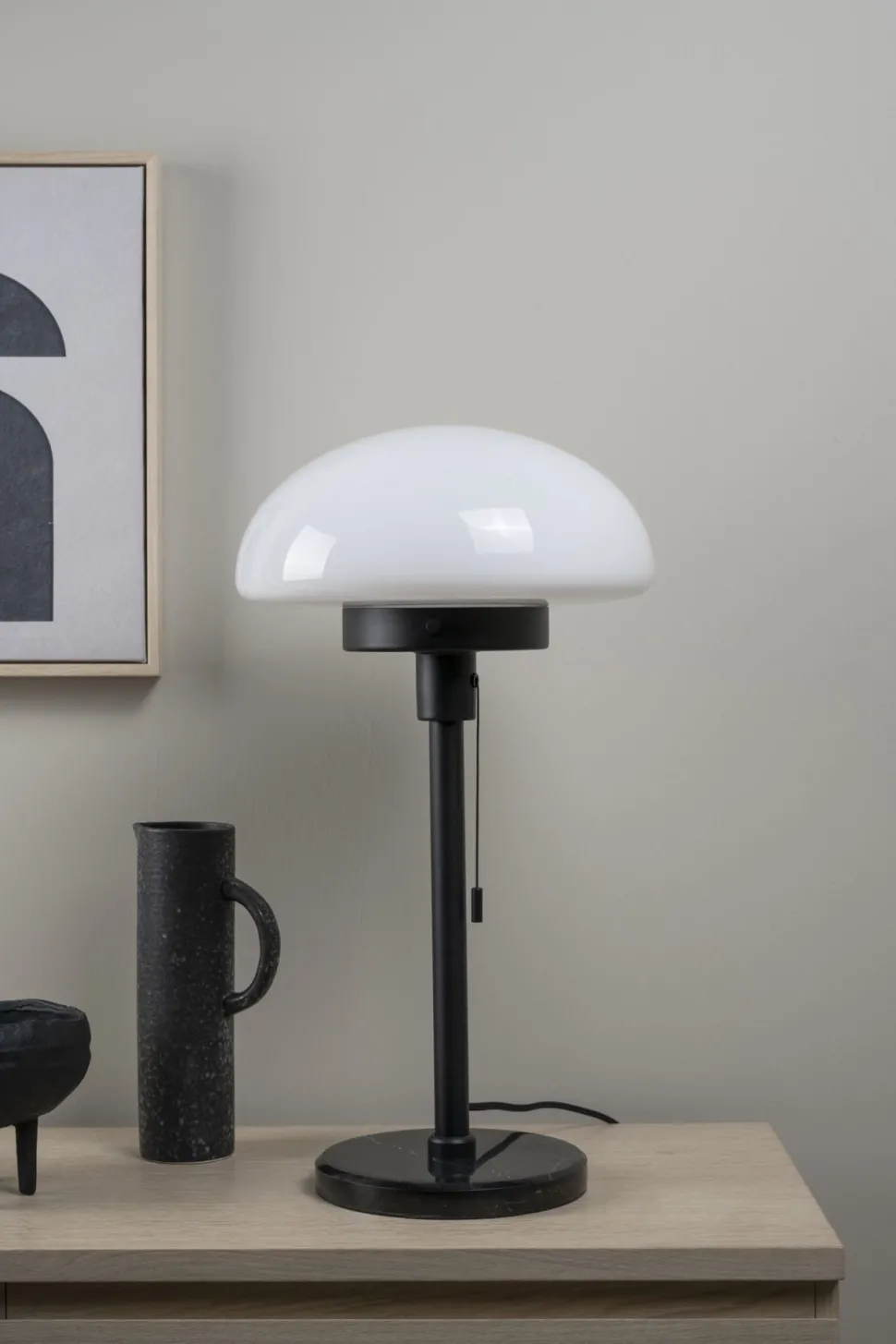 Bordlampe svart - 30,6x30,6x55 cm