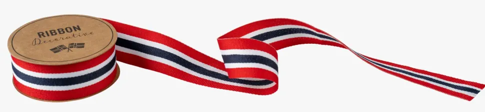 Dekorbånd multi rød - 2,9cm x 3m