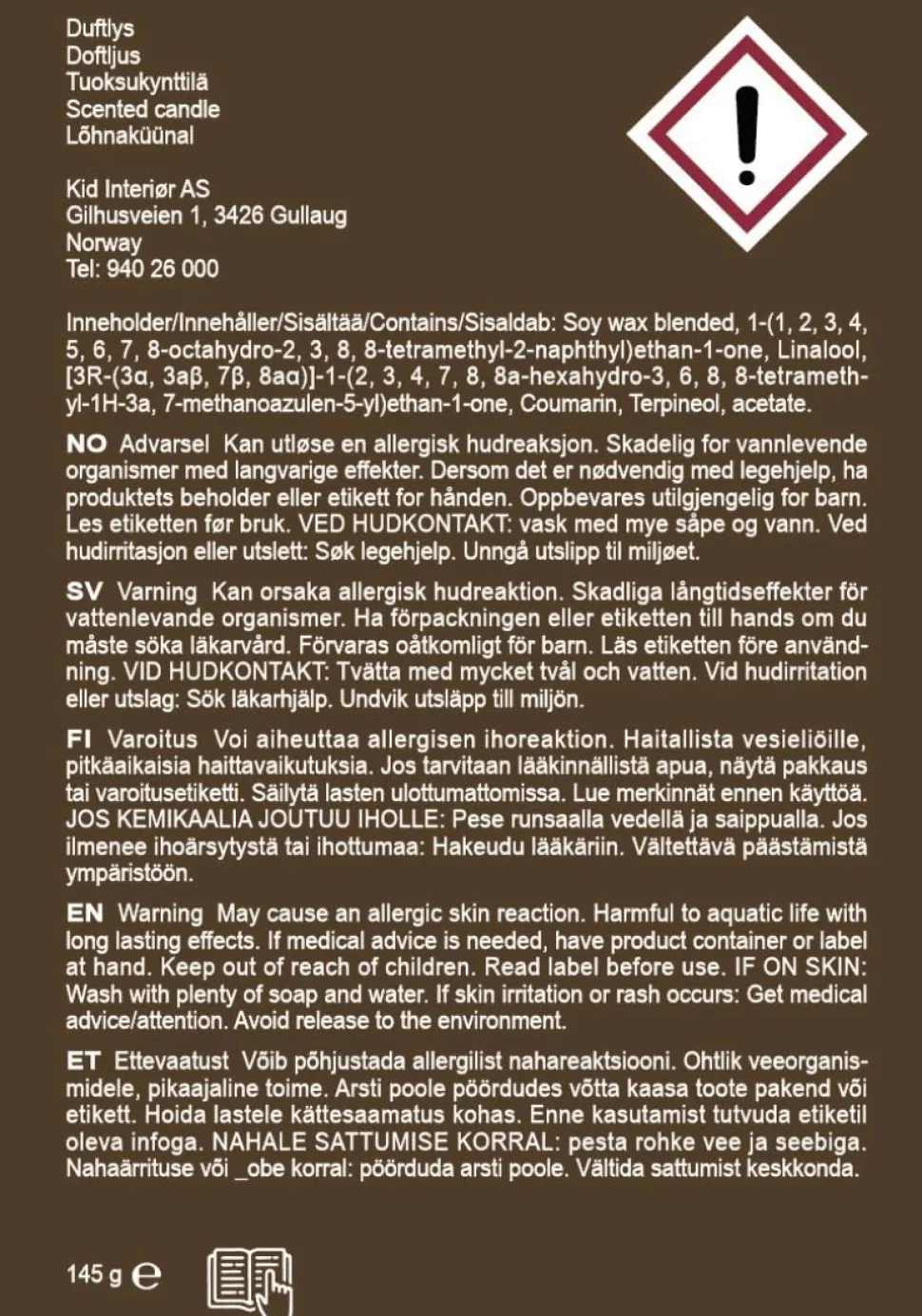 Duftlys gråblå - 145 g
