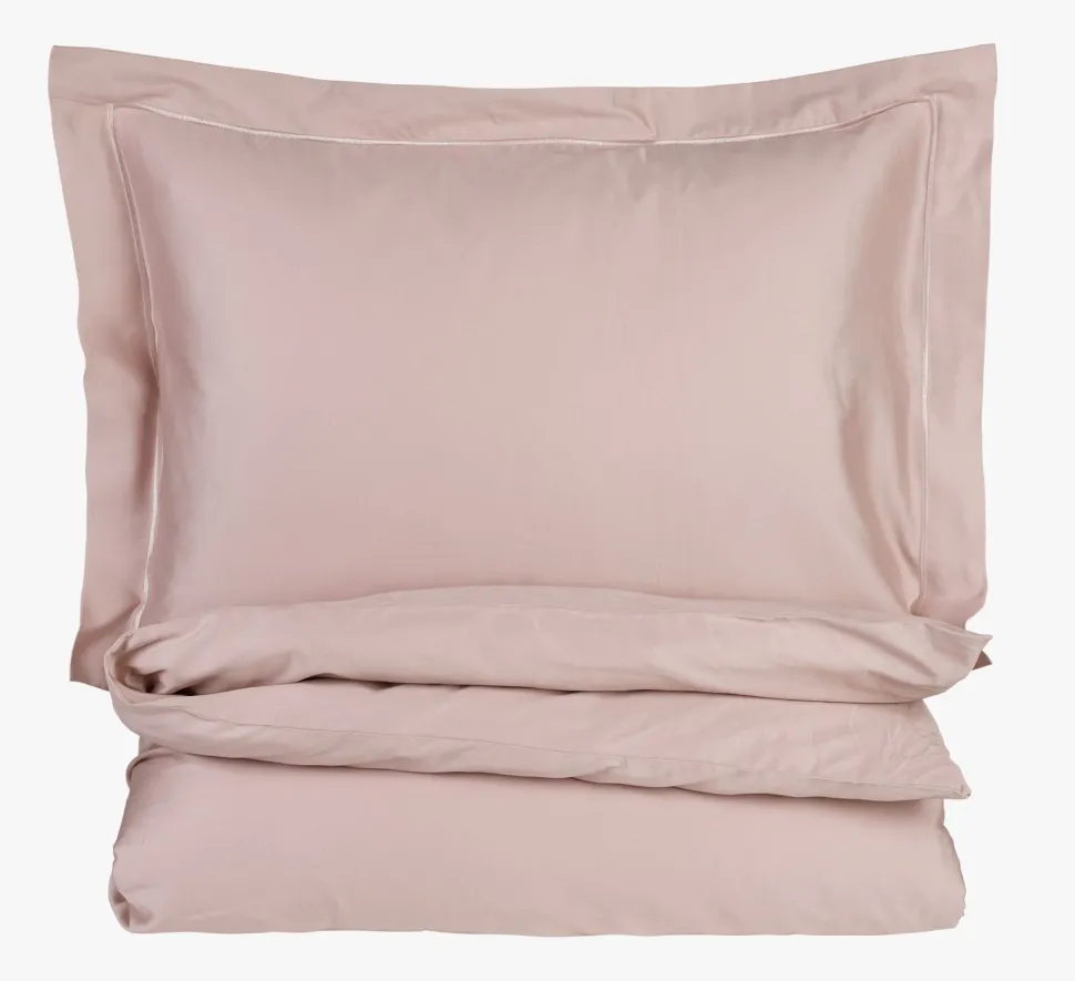 Egyptisk bomull sateng sengesett pudderrosa - 140x200 cm