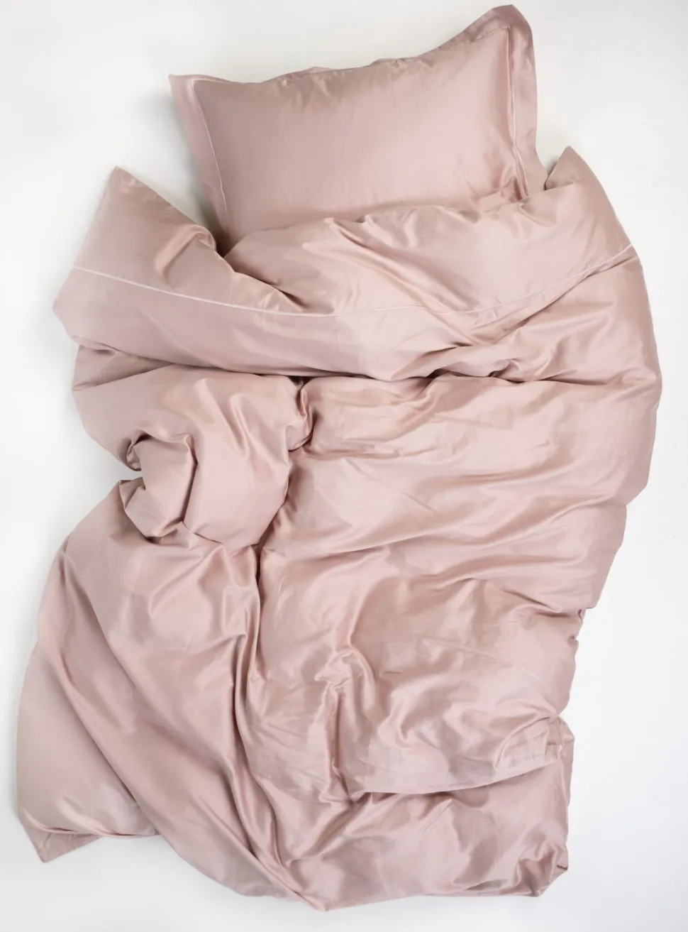 Egyptisk bomull sateng sengesett pudderrosa - 140x200 cm