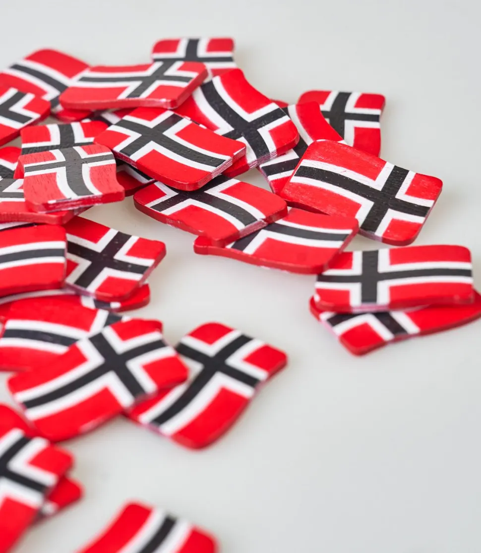 Flaggpynt multi rød - 50stk
