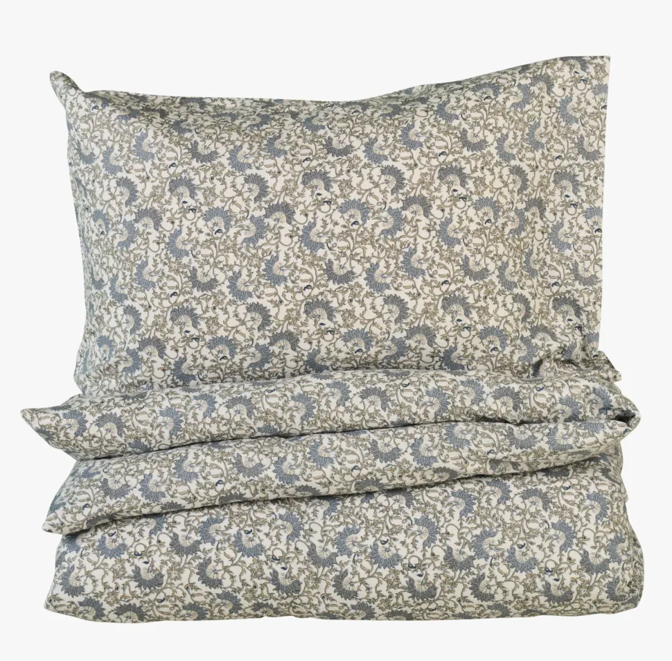 Flanell sengesett multi blå - 140x220 cm