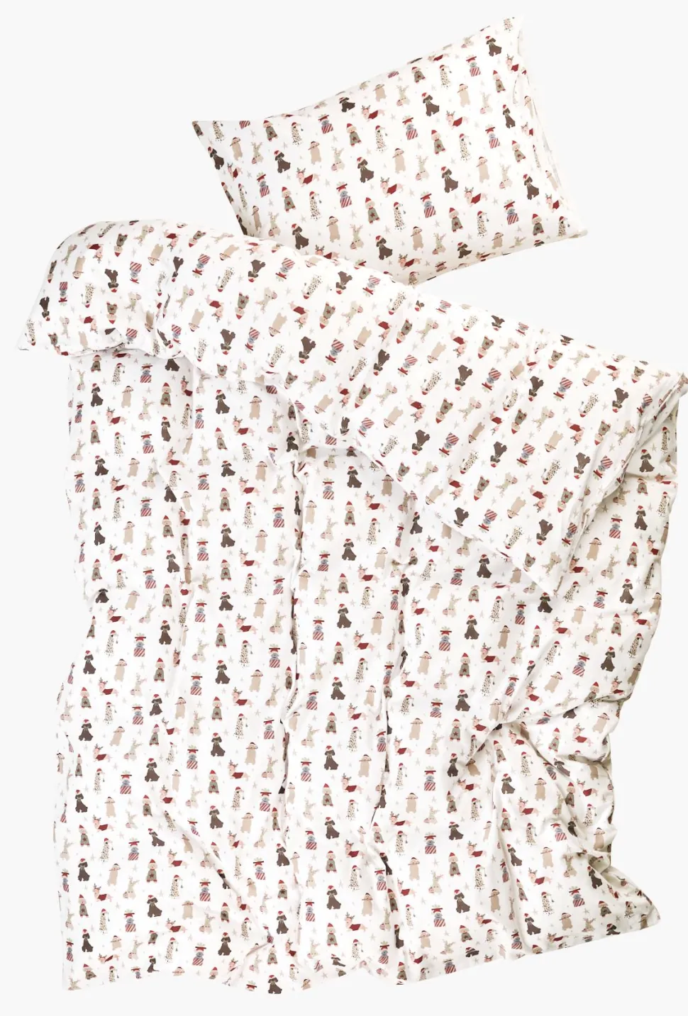 Flanell sengesett multi - 140x200+50x70 cm