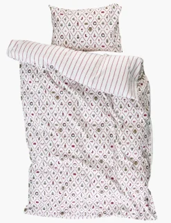 Flanell sengesett multi rød - 140x200 cm