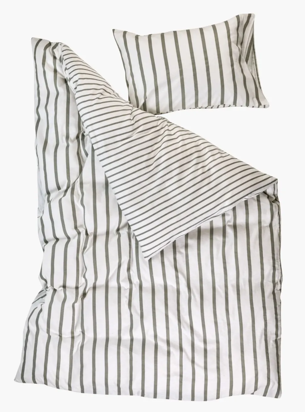 Flanell sengesett olivengrønn - 140x200 cm