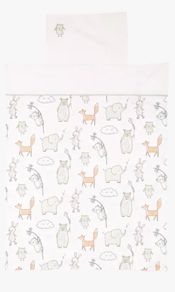 Flannel sengesett multi - 65x80 35x40cm