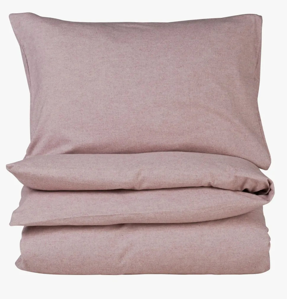 Garnfarget flanell sengesett rosa - 140x200 cm