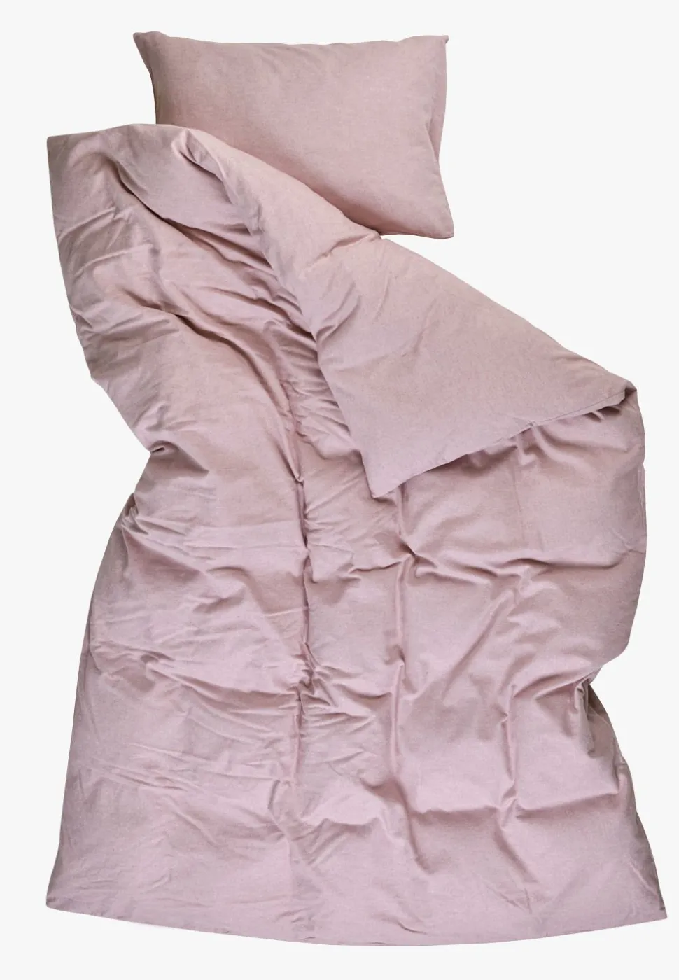 Garnfarget flanell sengesett rosa - 140x200 cm