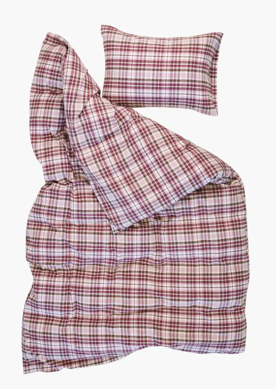 Garnfarget flanell sengesett multi rosa - 140x200 cm
