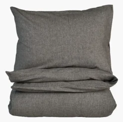 Garnfarget flanell sengesett brun - 140x200 cm