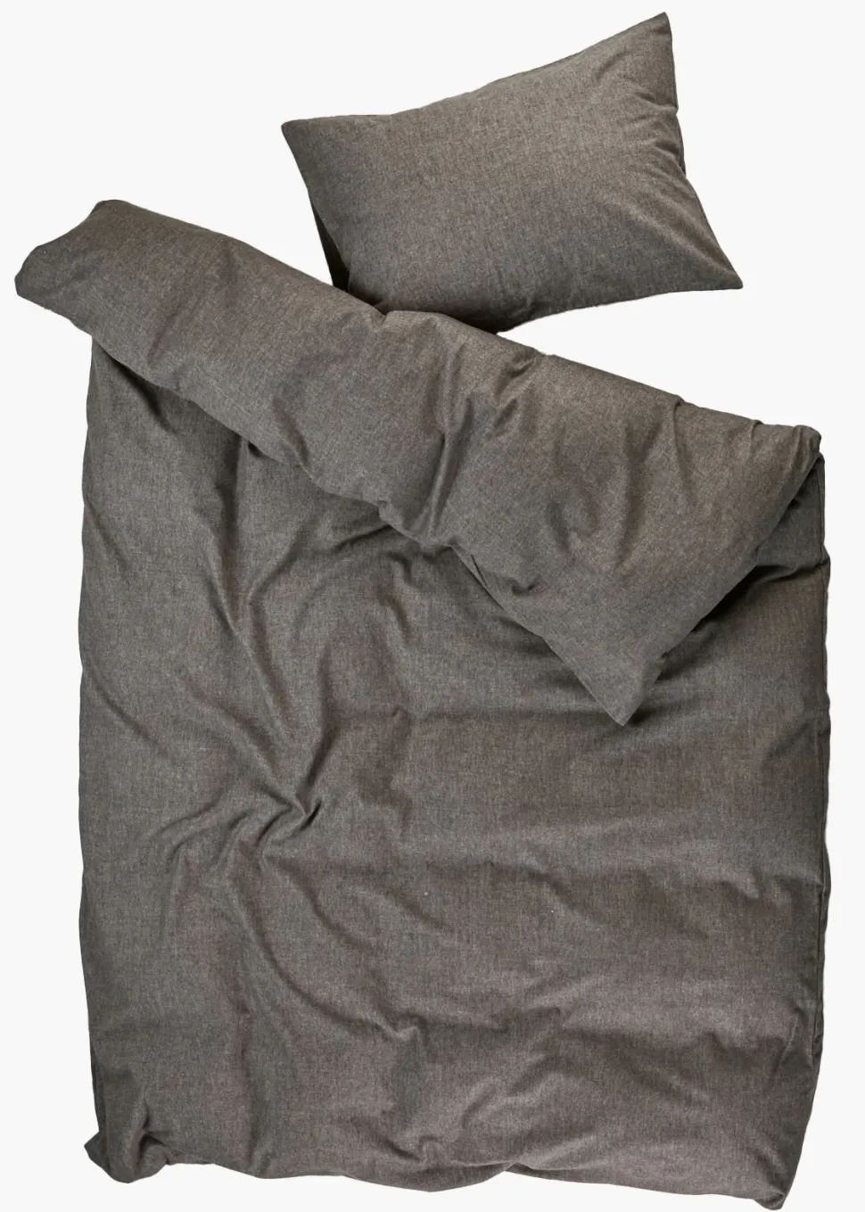 Garnfarget flanell sengesett brun - 140x200 cm