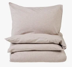 Garnfarget flanell sengesett sand - 140x200 cm