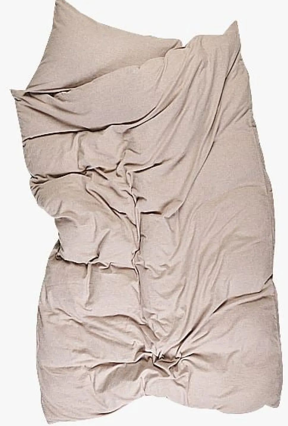 Garnfarget flanell sengesett sand - 140x200 cm