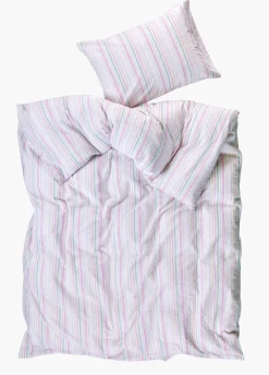 Garnfarget krepp sengesett multi - 140x200+50x70 cm