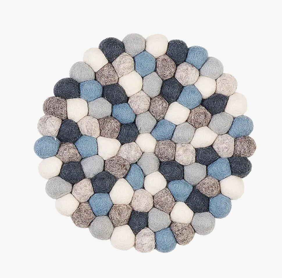 Gryteunderlag multi blå - ø22 cm