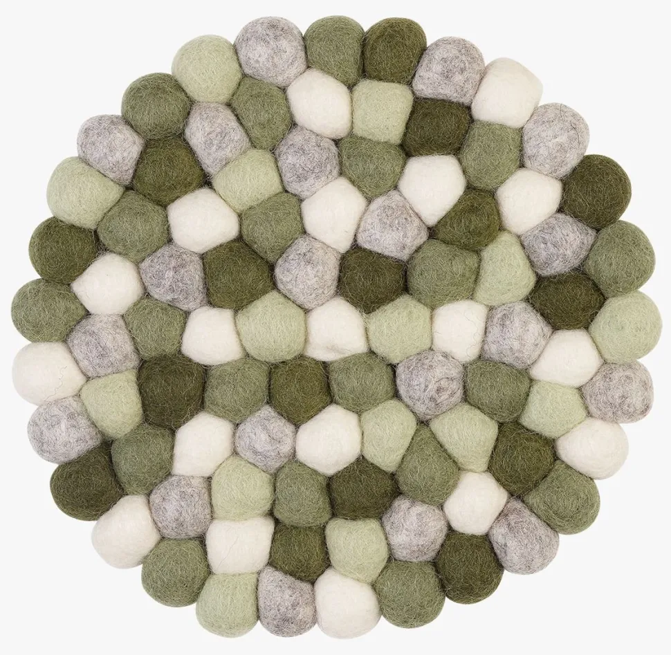 Gryteunderlag multi grønn - ø22 cm