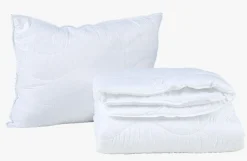 Helårs fiberdyne-/putesett hvit - 140x200 cm