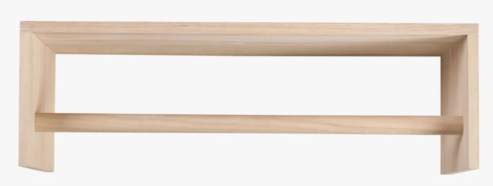 Hylle m/stang lys natur - 60x32x19 cm