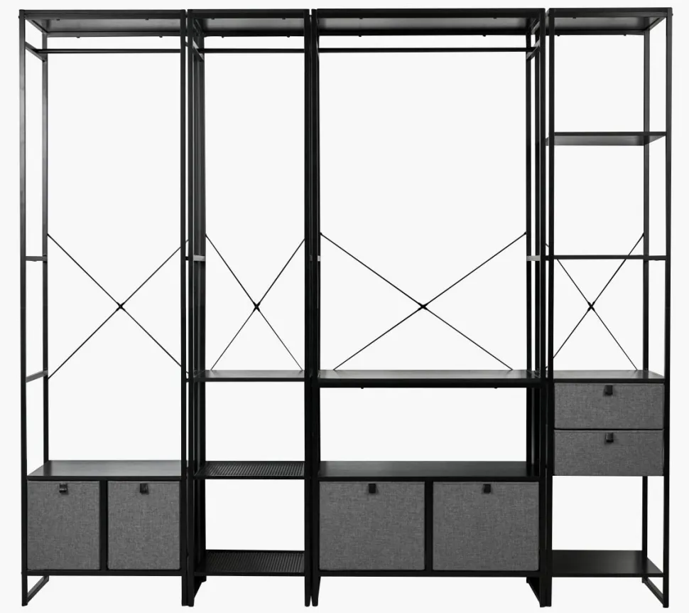 Klesstativ svart - 44x46,5x215 cm