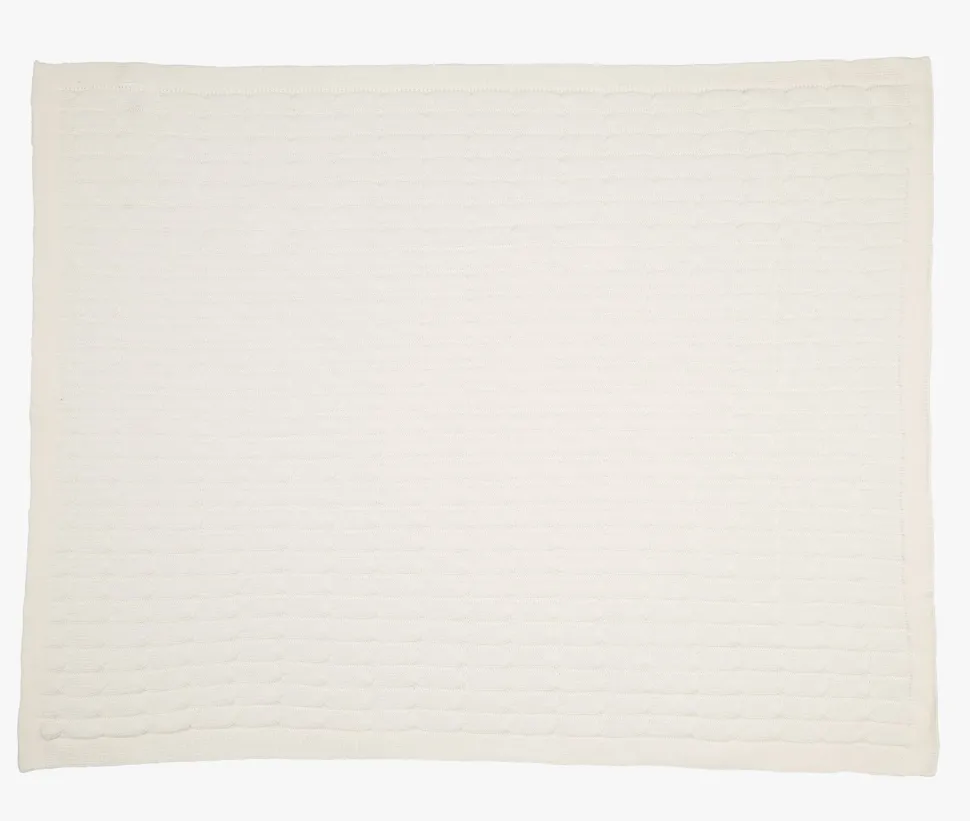 Knitted blanket offwhite - 80x100 cm