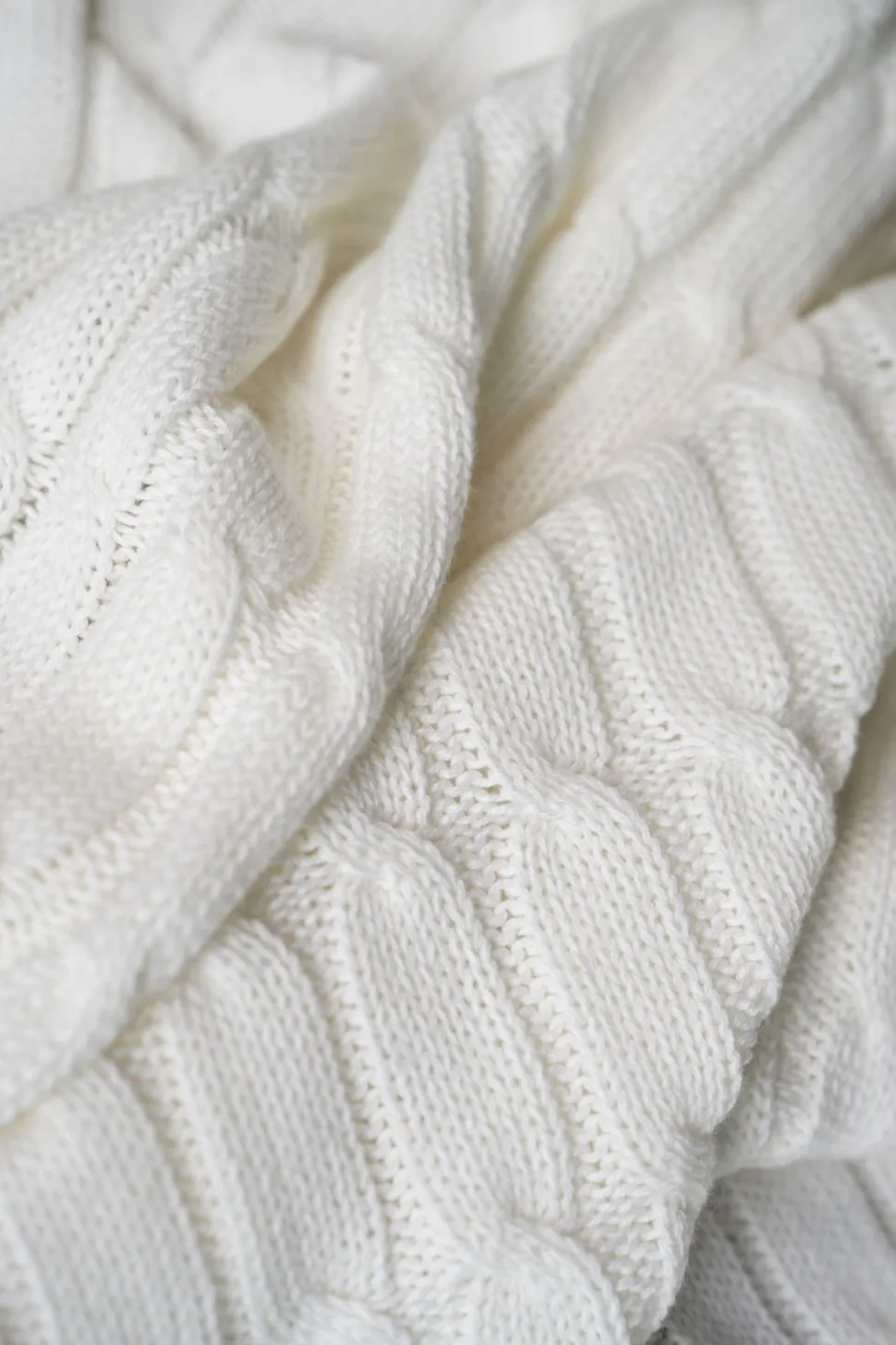 Knitted blanket offwhite - 80x100 cm