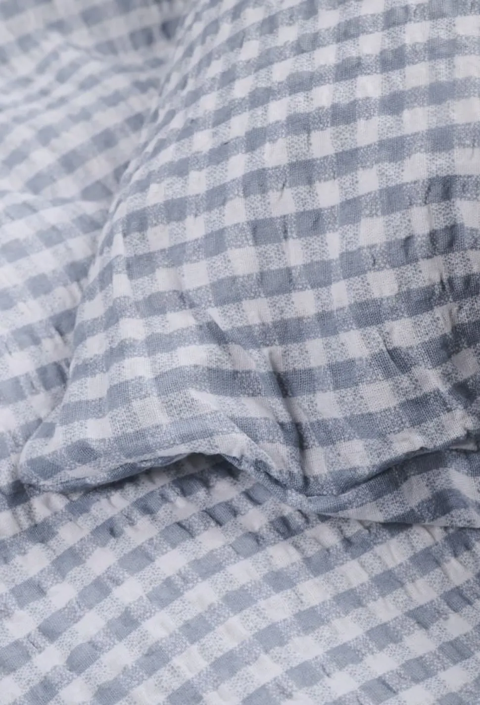 Krepp sengesett blå - 140x200 cm