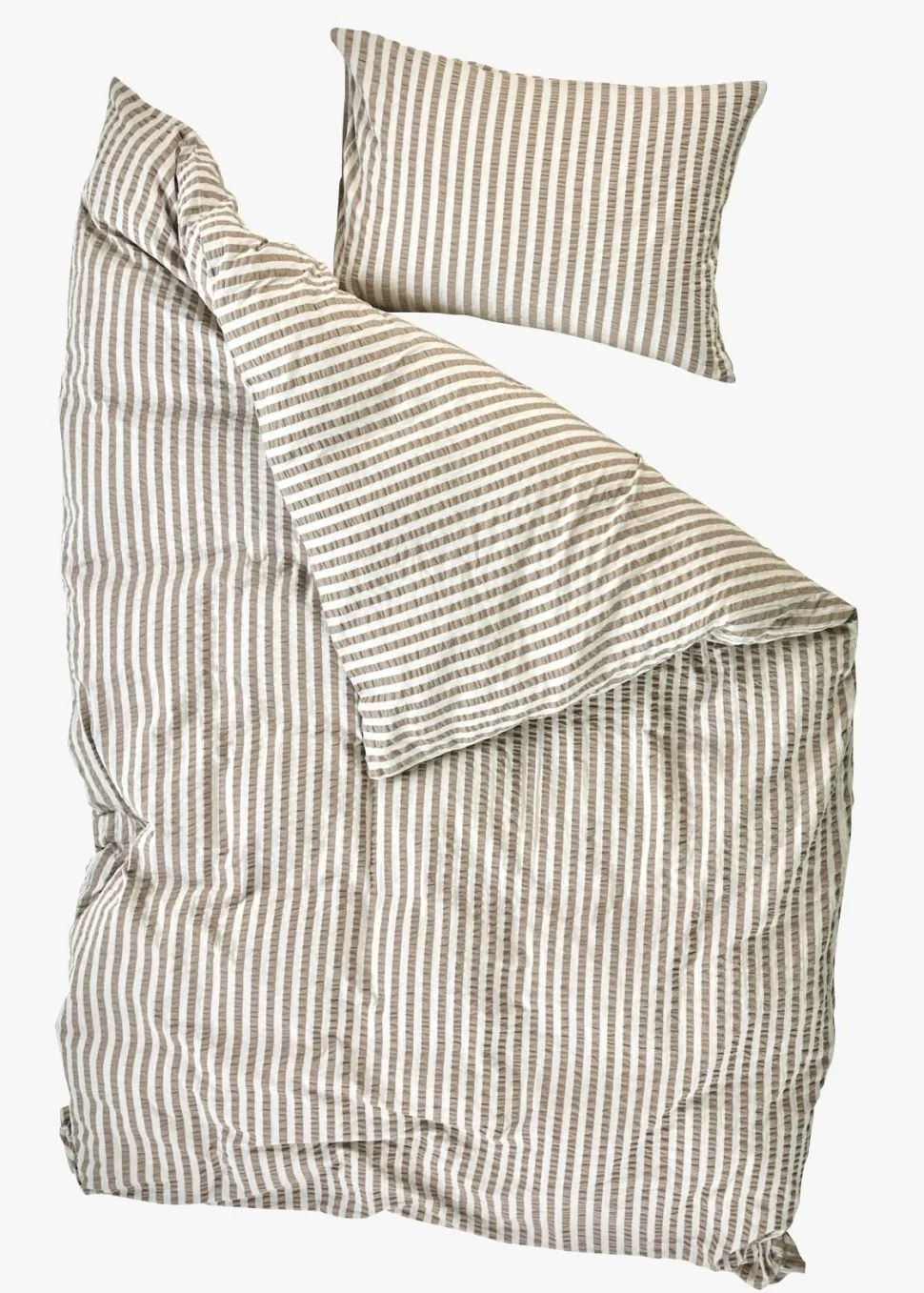 Krepp sengesett brun - 140x200 cm