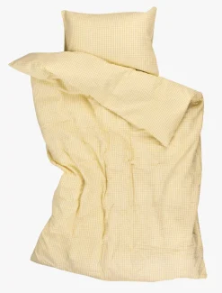 Krepp sengesett gul - 140x220 cm
