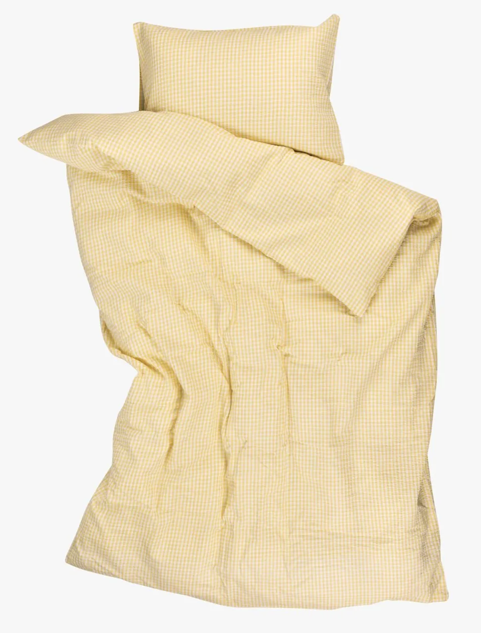Krepp sengesett gul - 140x220 cm