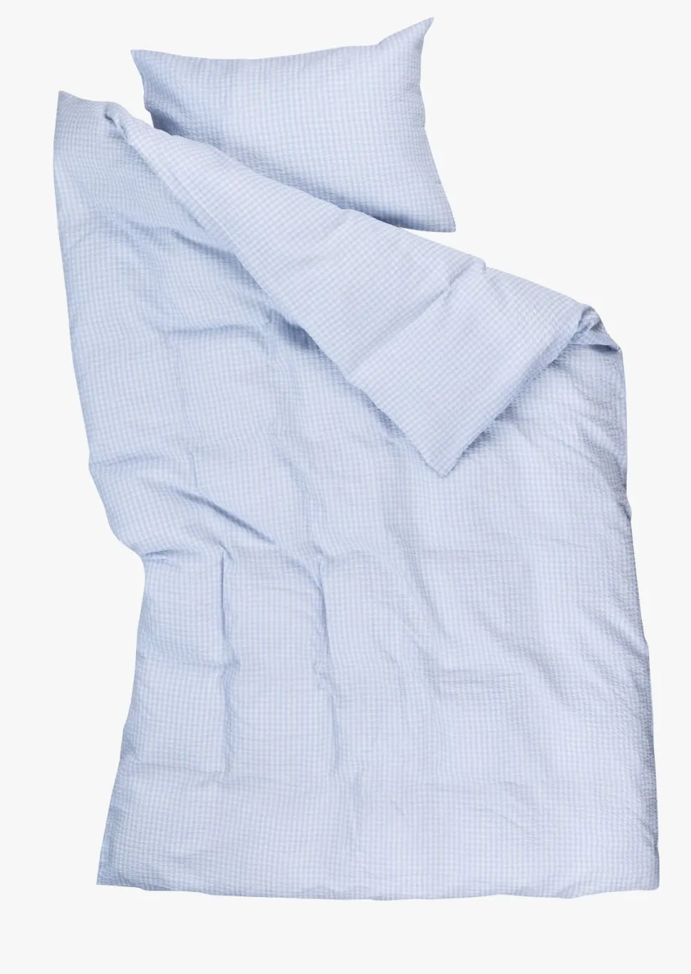Krepp sengesett lys blå - 200x220 cm