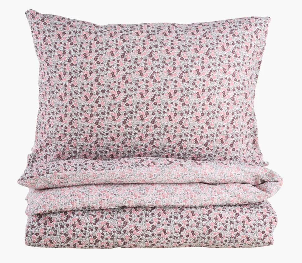 Krepp sengesett multi rosa - 140x200 cm