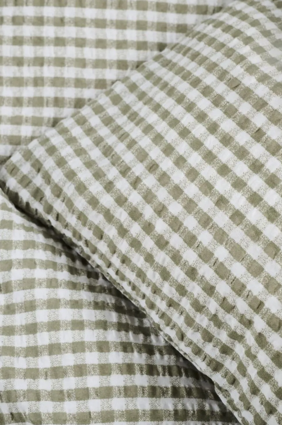 Krepp sengesett olivengrønn - 140x200 cm