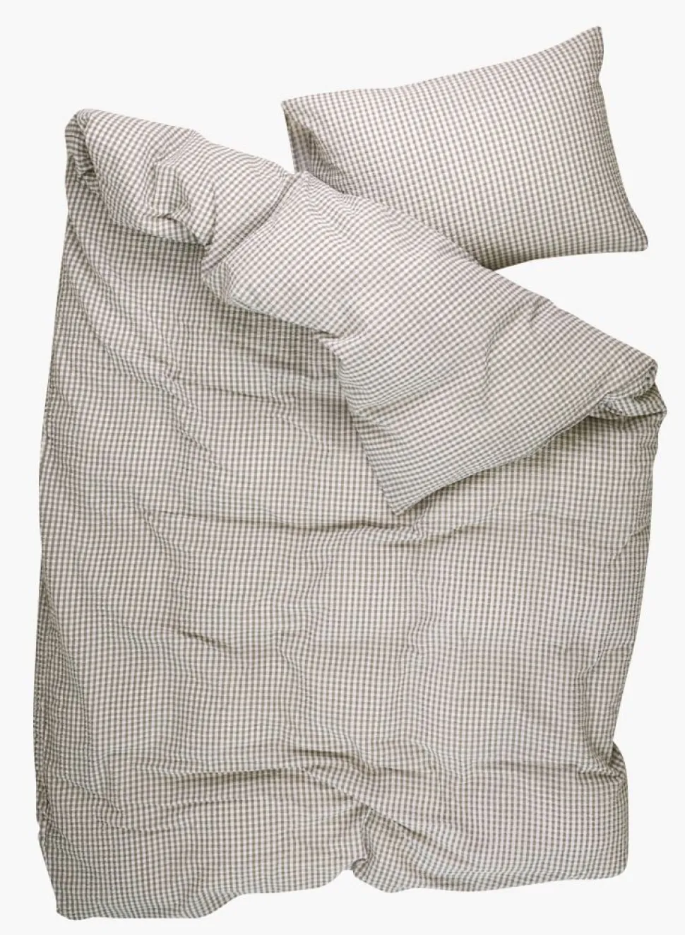 Krepp sengesett olivengrønn - 140x200 cm