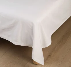Laken flatt hvit - 150x260 cm