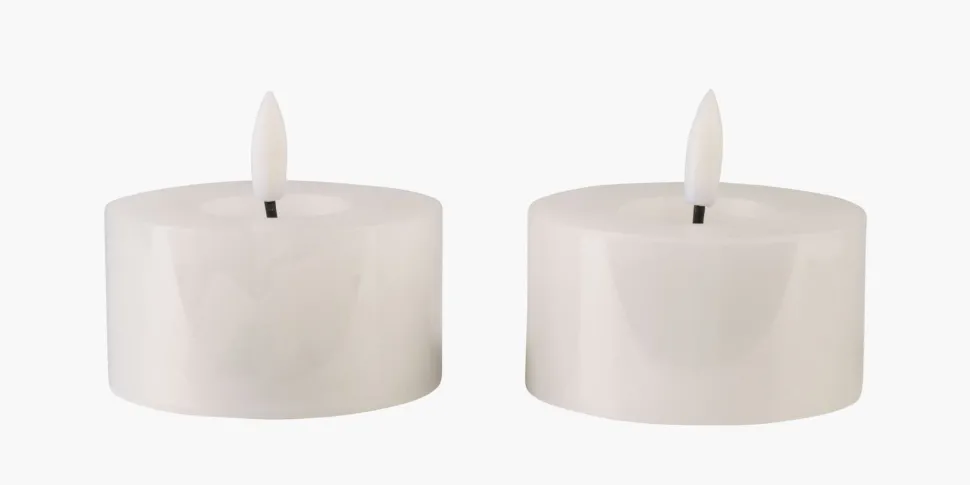 Led kubbelys hvit - 7,5x7,5x4 cm