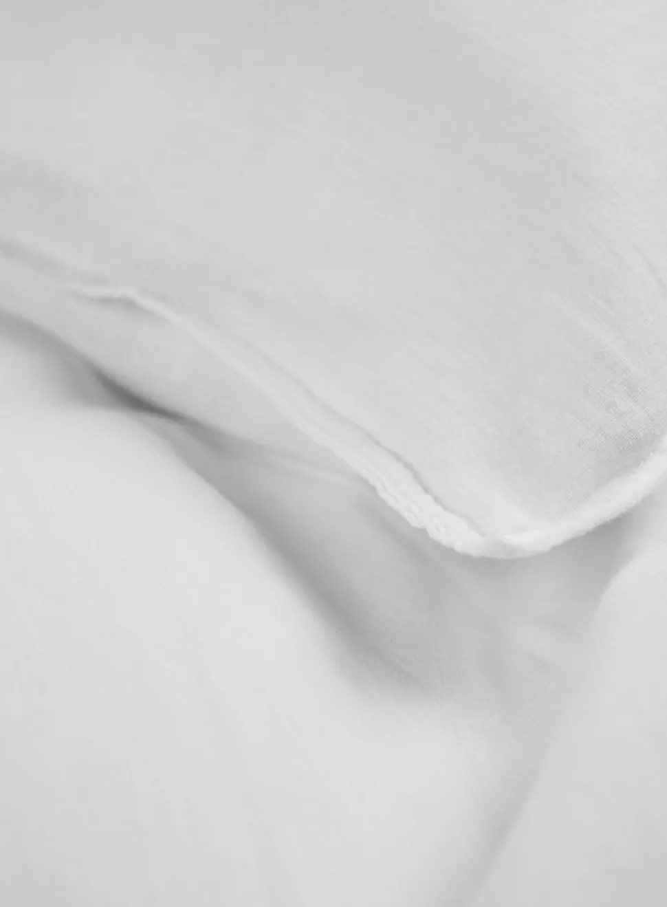 Lin & bomull sengesett hvit - 140x200 cm