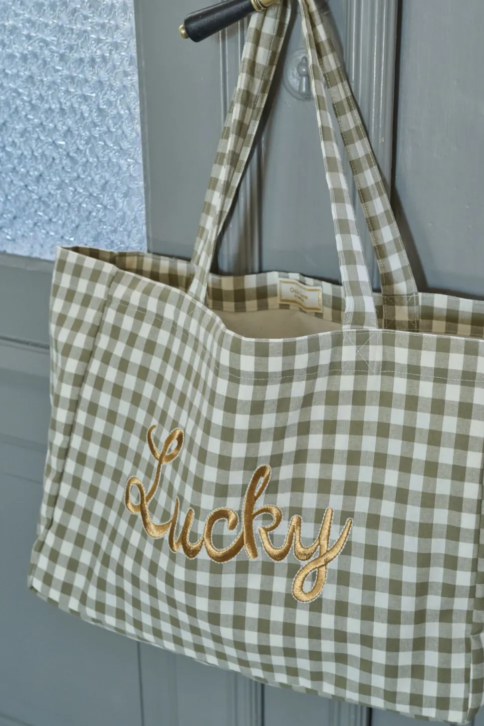 Liten tote bag olivengrønn - 33x43 cm